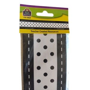 Teacher Created Resources Black And White Polka Dots Border 35 Feet  Border Trim
